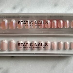 Static Nails French Tip Pop On Manicure Set of 2 Bundle